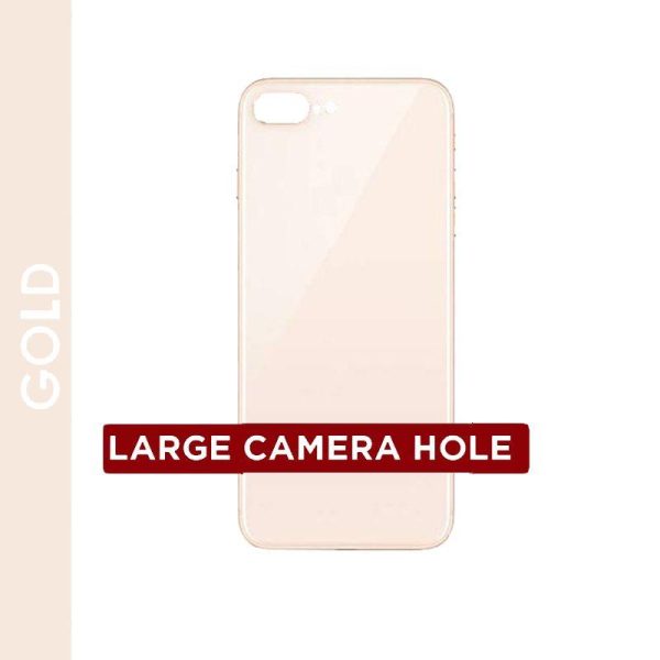 BACK GLASS COMPATIBLE FOR IPHONE 8+ (NO LOGO / BIG HOLE) (GOLD)