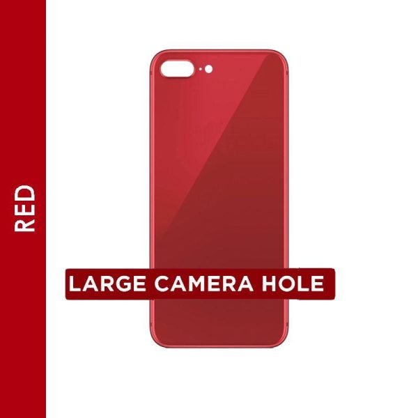 BACK GLASS COMPATIBLE FOR IPHONE 8+ (NO LOGO / BIG HOLE) (RED)