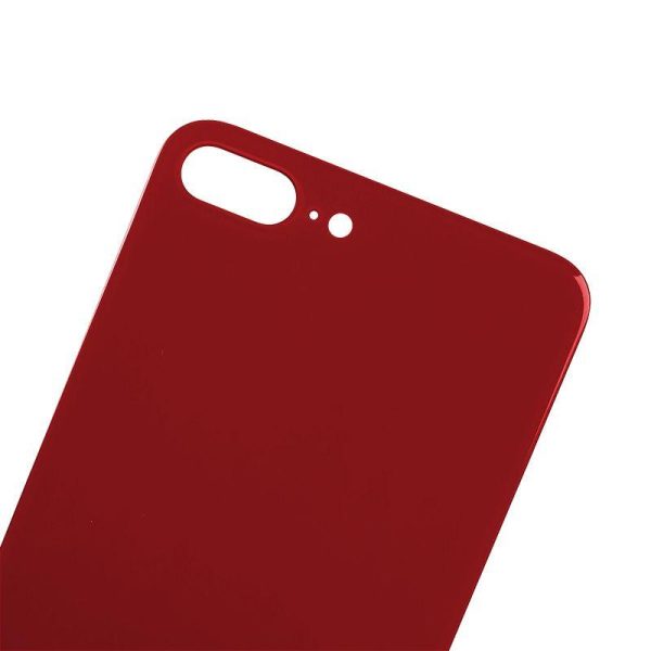 BACK GLASS COMPATIBLE FOR IPHONE 8+ (NO LOGO / BIG HOLE) (RED)