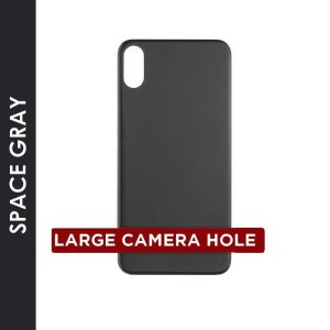BACK GLASS COMPATIBLE FOR IPHONE X (NO LOGO / BIG HOLE) (BLACK)