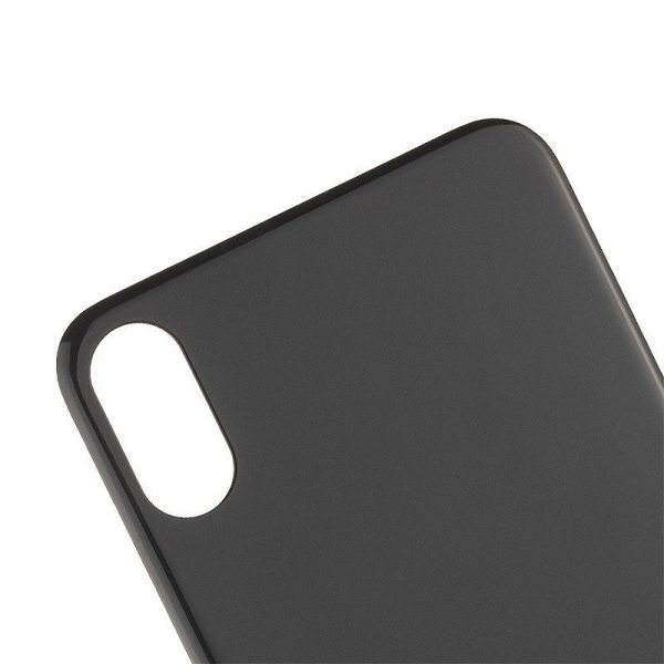 BACK GLASS COMPATIBLE FOR IPHONE X (NO LOGO / BIG HOLE) (BLACK)