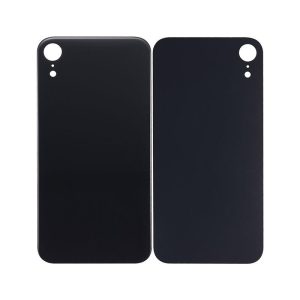 BACK GLASS COMPATIBLE FOR IPHONE XR (NO LOGO/BIG HOLE) (BLACK)