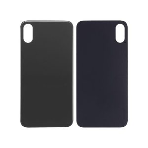BACK GLASS COMPATIBLE FOR IPHONE XS (NO LOGO / BIG HOLE) (BLACK)