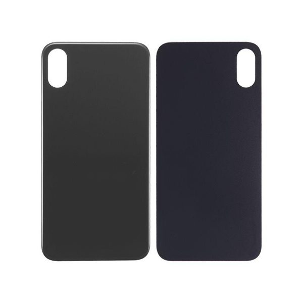 BACK GLASS COMPATIBLE FOR IPHONE XS (NO LOGO / BIG HOLE) (BLACK)