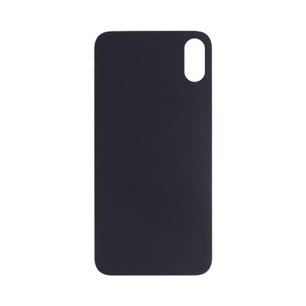 BACK GLASS COMPATIBLE FOR IPHONE XS (NO LOGO / BIG HOLE) (BLACK)
