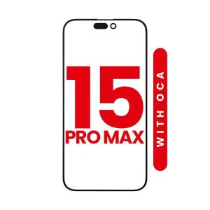 FRONT GLASS WITH OCA COMPATIBLE FOR IPHONE 15 PRO MAX
