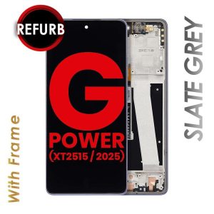 LCD ASSEMBLY WITH FRAME FOR MOTO G POWER (XT2515) (SLATE GREY)