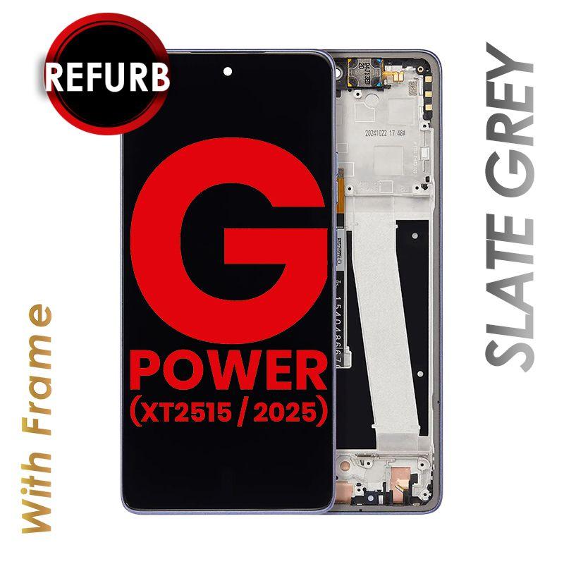LCD ASSEMBLY WITH FRAME FOR MOTO G POWER (XT2515) (SLATE GREY)